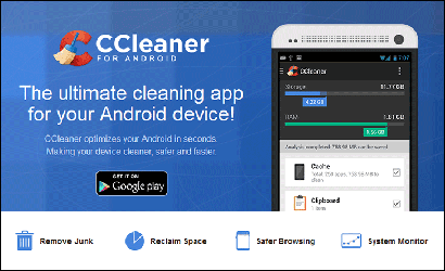 Screenshot fragment PiriformCCleaner page on Google Play